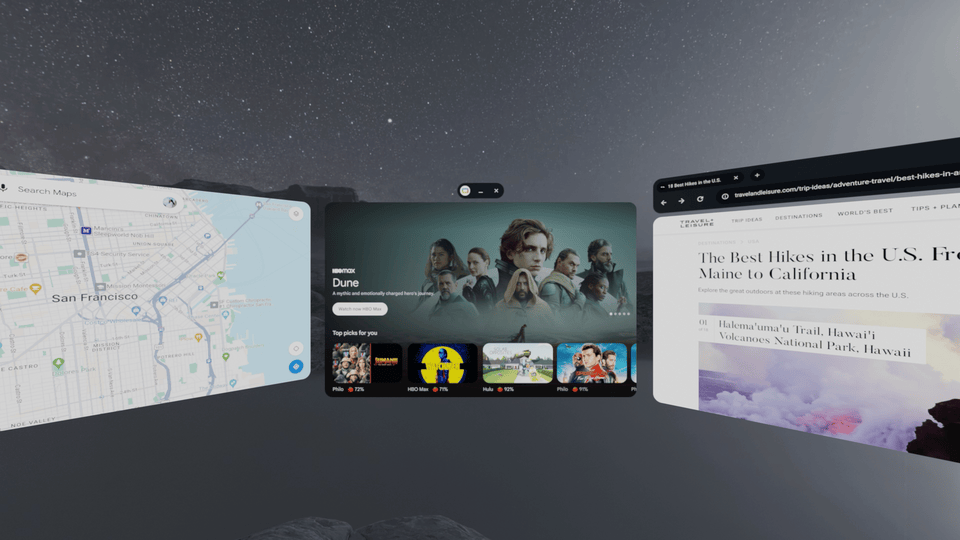 VR wallpaper to VR wallpaper swap — cross-dissolve between two virtual environments